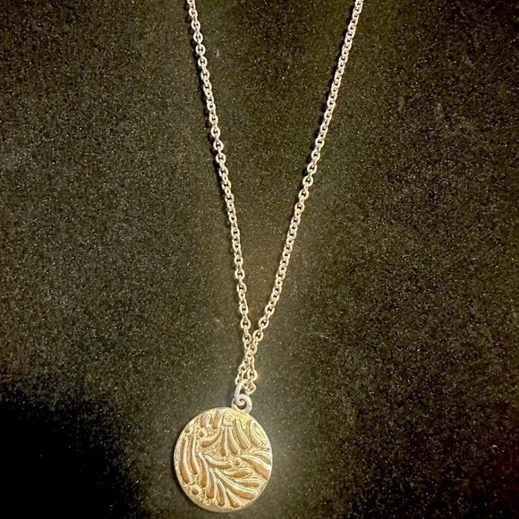 Baked Beads Silver Necklace with double sided medallion - Picture 2 of 5